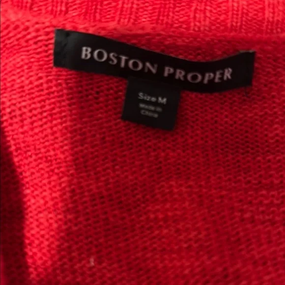 Boston Proper Red and White Star Cardigan - Picture 3 of 4